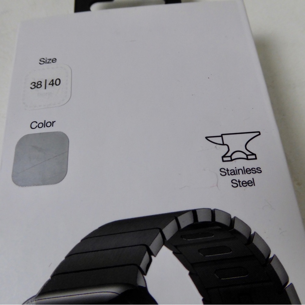 Stainless Steel Link Apple Watch Band Adjustable w Butterfly Closure NWT - Picture 6 of 6